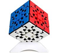 Gobus Oostifun 3x3 Gear Cube Puzzle KungFu 3D Puzzle 3x3x3 Cubes Smooth Twist Puzzles with One display Stand (Multicolour Stickerless)