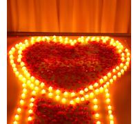gobutend 6000 Pcs Artificial Rose Petals with 72 Pcs Romantic Flameless Candles, LED Heart Tea Lights Battery Operated for Valentine's Day Romantic Night Wedding Anniversary Table Party Decoration