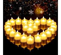 gobutend LED Flameless Candles, 24Pcs Crystal LED Tea Lights Battery Operated for Christmas Romantic Night Wedding Anniversary Table Party Decoration