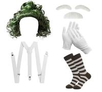 GOBWCOT 5PCS Chocolate Costume Candy Choc Worker Halloween Cosplay Accessaries Story Book Movie Character Outift (Adult)