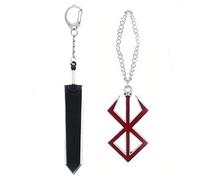 GOBWCOT Behelit 3pcs Berserk Necklace Keychain Necklace for Men Anime Behelit Pendant Decoration, Resin, No Gemstone