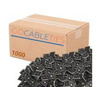 Gocableties 1,000 Pack of Black Cable Tie Bases - 19mm x 19mm (3/4") - Premium Adhesive Fixing Mounts