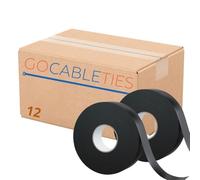 Gocableties 12 Rolls, Black Self Amalgamating Tape, 19mm x 5m, Waterproof Rubber Tape for Cable and Pipe Repair, Sealing Joints, and Insulating Electrical Connections