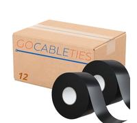 Gocableties 12 Rolls, Black Self Amalgamating Tape, 50mm x 10m, Waterproof Rubber Tape for Cable and Pipe Repair, Sealing Joints, and Insulating Electrical Connections