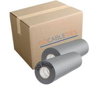 Gocableties Grey Electrical Tape, 19mm x 20m, 20 Rolls of Strong Self-Adhesive PVC Insulation Tape for Insulating, Repairing and Protecting Electrical Wires
