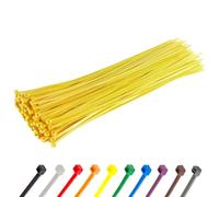 Gocableties Heavy Duty Long Yellow Cable Ties, 370mm x 7.6mm, Pack of 100, Premium Nylon Zip Ties, Plastic Tie Wraps, Secure Self-Locking Mechanism, for Home, Garden, Office and DIY