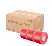 Gocableties Red Wide Electrical Tape, 50mm x 33m, 2" Strong Self-Adhesive PVC Insulation Tape for Insulating, Repairing and Protecting Electrical Wires, 24 Rolls