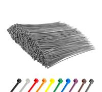 Gocableties Silver Cable Ties, 300mm x 3.6mm, Bulk Pack of 1000, 12” Premium Nylon Zip Ties, Multi-Purpose Plastic Tie Wraps, Secure Self-Locking Mechanism, for Home, Garden, Office and DIY