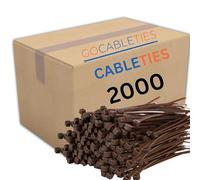 Gocableties Small Brown Cable Ties, 100mm x 2.5mm, Bulk Pack of 2000, 4” Premium Nylon Zip Ties, Plastic Tie Wraps, Secure Self-Locking Mechanism, for Home, Garden, Office and DIY