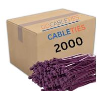 Gocableties Small Purple Cable Ties, 100mm x 2.5mm, Bulk Pack of 2000, 4” Premium Nylon Zip Ties, Plastic Tie Wraps, Secure Self-Locking Mechanism, for Home, Garden, Office and DIY