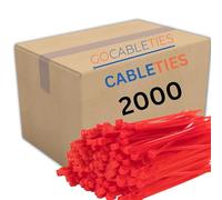 Gocableties Small Red Cable Ties, 100mm x 2.5mm, Bulk Pack of 2000, 4” Premium Nylon Zip Ties, Plastic Tie Wraps, Secure Self-Locking Mechanism, for Home, Garden, Office and DIY