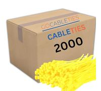 Gocableties Small Yellow Cable Ties, 150mm x 3.6mm, Bulk Pack of 2000, 6” Premium Nylon Zip Ties, Plastic Tie Wraps, Secure Self-Locking Mechanism, for Home, Garden, Office and DIY