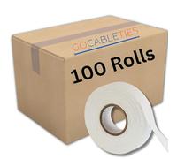 Gocableties White Wide Electrical Tape, 19mm x 33m, 100 Rolls Strong Self-Adhesive PVC Insulation Tape for Insulating, Repairing and Protecting Electrical Wires