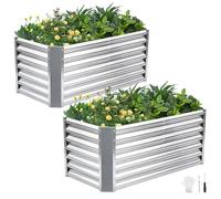GoCampDirect Galvanized Raised Garden Bed - 120x60x60cm Deep Root Box | Metal Raised Bed for Easy Assembly with Wing Nuts for Vegetables, Flowers, Herbs | Double Folded Edges for Greater Safety