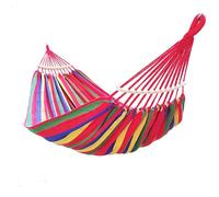 GOCAN Hammock for 2 People, 220 x 150 cm, Total Length: 330 cm, Load: 300 kg, Cotton Canvas Hammock for Outdoors, Indoors, Garden, Balcony, Children, Red, with Removable Spreader Bar