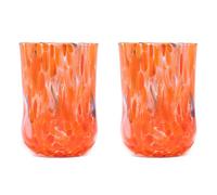 Gocce di Murano 2 Eterea Line Glass Water Glasses, Hand-Blown and Hand-Crafted Tumblers, 300 ml