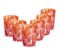 Gocce di Murano 6 Water Glasses Made According to the Tradition of Murano Artisans, Hand-Blown and Hand-Crafted Glass 300 ml - Rainbow Rain Glass Water Glasses