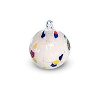 Gocce di Murano Murano Glass Christmas Baubles, Pack of 2, Large White Spherical Baubles, Handmade, Elegant Christmas Tree Decorations
