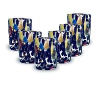 Gocce di Murano Set of 6 Rainbow Rainfall Liqueur Glasses Hand-Crafted According to the Tradition of the Artisans of Murano Coloured Elegant and Precious Pack of Glasses Made in Italy