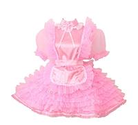 GOceBaby Lockable Prissy Sissy Maid Satin Organza Pink Dress Costume (XL)