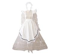 GOceBaby Women Sissy Lockable Maid Long Dress Transparent PVC French Costume (3XL)