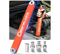 Gocelufe Offset Extension Wrench Impact - Tight Reach Wrench Set with Universal Square Drive Adapters (1/4", 3/8", 1/2") - Ideal for Tight Spaces - Unique Tool gifts for Mechanic Men Dad (Orange)