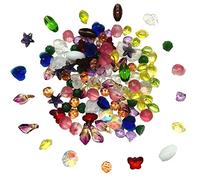 Gocelyn 100PCS Assorted Crystal Glass Beads for Jewelry Making, Mixed Shapes & Colors Lampwork Glass Beads Loose Beads for Crafts Bracelets and Necklaces