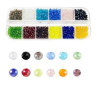 Gocelyn 2mm Crystal Glass Beads of Electroplate AB Color, Faceted Rondelle Beads Natural Loose Beads Section for Women Jewelry Making DIY Bracelet Necklace Earrings Accessories