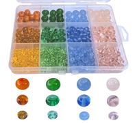 Gocelyn 376pcs Abacus Disk Shape Rondelle Flat Round Loose Spacer Glass Beads of 3 Sizes for DIY Craft Gifts Bracelets Necklace Pendants Making Supplies(Color: Pink/Orange/Blue/Green)
