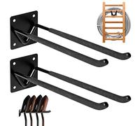 Gocenyi 2Pcs Shovel Holder Wall Mount, Ladder Hangers, Rake Racks, Large Garden Tool Hook Organizers, Heavy Duty Garage Utility Hooks for Hanging Yard Tools, Chairs, Bikes and More