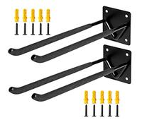 Gocenyi Garage Hook Hangers 2 Pcs, Shovel Holder Wall Mount, Rake Racks, Upgraded Ladder Hanger, Heavy Duty Folding Chair Rack, Garden Tool Hooks for Hanging Yard Tools, Ladders, Bikes and More