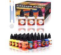 Gocheer Upgrade Airbrush Paint Set - 30 Colors and 3 Metallic Colors with 3 Thinners, 20ml/ Bottle,Water-Based Airbrush Paint Set, Ready to Spray Acrylic Air Brush for Metal, Plastic Models, Canvas