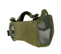 Gocher CS Paintball Hunting Adjustable half Face Lower Mask Ear Protection Airsoft Mesh Mask Military Tactical Mesh Mask-OD