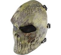 Gocher Tactical Skull Skeleton for Halloween Patriots CS Game and Masquerade Party Full Face Masks with Metal Mesh Eye Protection-MA