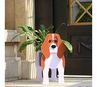 Gochoi Small beagle Gifts Dog Planter,PVC Animal Plant Pots Outdoor Indoor Garden Planters for Succulent,Cute Rectangular Plant Flower Pots Decor S beagle