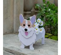 Gochoi Small Corgi Gifts Dog Planter,PVC Animal Plant Pots Outdoor Indoor Garden Planters for Succulent,Cute Rectangular Plant Flower Pots Decor S Corgi