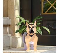 Gochoi Small German Shepherd Gifts Dog Planter,PVC Animal Plant Pots Outdoor Indoor Garden Planters for Succulent,Cute Rectangular Plant Flower Pots Decor S German Shepherd