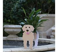 Gochoi Small Golden Retriever Gifts Dog Planter,PVC Animal Plant Pots Outdoor Indoor Garden Planters for Succulent,Cute Rectangular Plant Flower Pots Decor S Golden Retriever