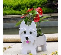 Gochoi Small Westie Gifts Dog Planter,PVC Animal Plant Pots Outdoor Indoor Garden Planters for Succulent,Cute Rectangular Plant Flower Pots Decor S Westie