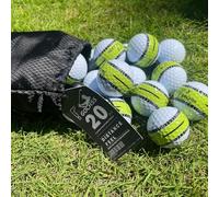 GOCHSS 2-Layer Surlyn Golf Balls with Green Aiming Line, 332 Dimples, Low Spin, Long Distance Over 30 Yards, Durable Golf Balls for Amateur, Junior, Lady - 20 Pack