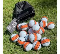GOCHSS 3-Layer PU Golf Balls with Orange Aiming Line, 332 Dimples Soft Feel High Spin Control Stable Flight Pack of 20 - Golf Balls for Experienced Players