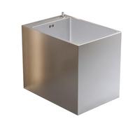 GOCHUSX Commercial Mop Sink, Stainless Steel Portable Floor Mop Basin with Button, Standing Mop Broom Closet Cabinet for Laundry, Kitchen, Garage and Restaurant(Beige,60x40x45cm)