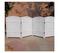 GOCHUSX Freestanding Folding Privacy Screen, 3/4/5 Panel Wooden Room Divider, Indoor Outdoor Movable Protective Separator Partition Decorative(White,100x40cm-3PCS)