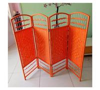GOCHUSX Freestanding Privacy Screen, Folding Screen Room Dividers, Home Weave Fiber 4Panels Room Divider，Indoor Outdoor Movable Protective Separator Partition Decorative(Orange,60x30cm-3PCS)