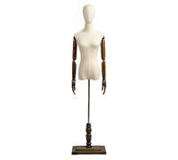 GOCHUSX Mannequin Body Woman Comes with Solid Wood Base, Female Dress Form with Adjustable Stand, Double Holes at The Bottom(S-G)
