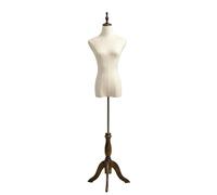 GOCHUSX Mannequin Body Woman Comes with Solid Wood Base, Female Dress Form with Adjustable Stand, Double Holes at The Bottom(S-B)