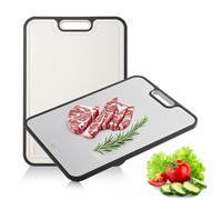 Gocoffun Titanium Cutting Board for Kitchen, Double Sided Cutting Boards for Meat Veggies, Large Non Slip 38.5×26.5cm Titanium Chopping Board for Fruit