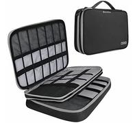 Gocokia Travel Electronic Accessories Organizer, Cokia Large Capacity Storage Handbag Cable Organizer Bag Waterproof Carry Pouch for 11.6''Laptop,Tablet,Cellphone,Hard Drives, Power - Black
