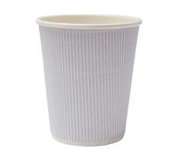 GoCoPack Ripple Paper Coffee Cups: Pack of 50-8oz(227ml), 10oz(284ml), 12oz(340ml), or 16oz(450ml) - White, Black or Brown/Kraft Ripple Paper Cups (12oz (340ml), White)