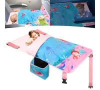 Gocozy Toddler Airplane Bed with Blanket, Airplane Seat Extender for Kids, Travel Essentials for Kids, Mermaid